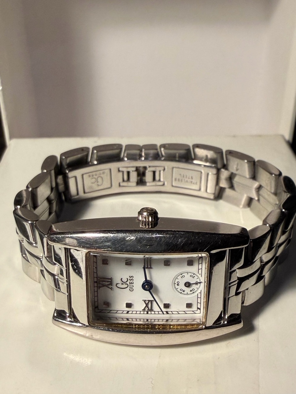 Guess Silver Stainless Steel Rectangular Dial Women’s Watch